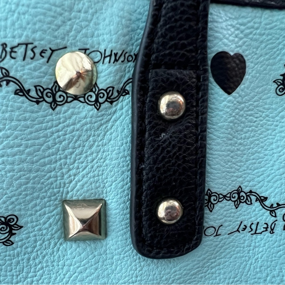 Betsey Johnson Teal Tote Bag with Gold Accents - Picture 3 of 16